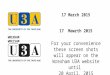 17 March 2015 17 Mawrth 2015 For your convenience these screen shots will appear on the Wrexham U3A website until 20 April, 2015 WREXHAM WRECSAM