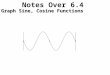 Notes Over 6.4 Graph Sine, Cosine Functions Notes Over 6.4 Graph Sine, Cosine, and Tangent Functions Equation of a Sine Function Amplitude Period Complete