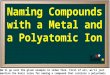 We’ll go over the given example in video form. First of all, we’ll just mention the basic rules for naming a compound that contains a polyatomic ion