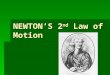 NEWTON’S 2 nd Law of Motion. Newton’s 2 nd law of Motion Describes the relationship of how something with a mass accelerates when it is pushed/pulled