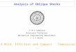 Analysis of Oblique Shocks P M V Subbarao Associate Professor Mechanical Engineering Department I I T Delhi A Mild, Efficient and Compact Compressor …