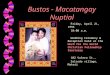 Bustos - Macatangay Nuptial Friday, April 21, 1995 10:00 a.m. Wedding Ceremony & Reception held at the Word for the World Christian Fellowship Sanctuary