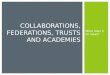 What does it all mean? COLLABORATIONS, FEDERATIONS, TRUSTS AND ACADEMIES
