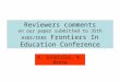 Reviewers comments on our paper submitted to 35th ASEE/IEEE Frontiers In Education Conference K. Schützler, K. Bothe