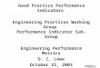 Good Practice Performance Indicators Engineering Practices Working Group Performance Indicator Sub-Group Engineering Performance Metrics D. C. Lowe October