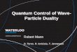 Quantum Control of Wave- Particle Duality Robert Mann D. Terno, R. Ionicioiu, T. Jennewein