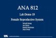 Anatomy & Neurobiology ANA 812 Lab Demo 19 Female Reproductive System Wendi Darag Joe Davis Daniel Hackman Joey Owen