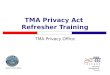 TMA Privacy Act Refresher Training TMA Privacy Office HEALTH AFFAIRS TRICARE Management Activity
