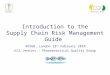 Introduction to the Supply Chain Risk Management Guide RPSGB, London 23 rd February 2010 Jill Jenkins - Pharmaceutical Quality Group