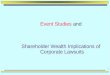 1 Event Studies and Shareholder Wealth Implications of Corporate Lawsuits