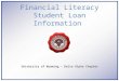 University of Wyoming – Delta Alpha Chapter Financial Literacy Student Loan Information