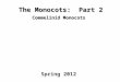 The Monocots: Part 2 Commelinid Monocots Spring 2012