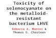 Toxicity of selenocyanate on the metalloid-resistant bacterium LHVE Rebecca A. Montes & Thomas G. Chasteen