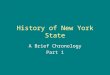 History of New York State A Brief Chronology Part 1