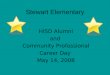 HISD Alumni and Community Professional Career Day May 14, 2008 Stewart Elementary