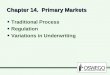 Chapter 14. Primary Markets Traditional Process Regulation Variations in Underwriting Traditional Process Regulation Variations in Underwriting