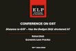 CONFERENCE ON GST Distance to GST – Has the Budget 2012 shortened it? Rohan Shah Economic Laws Practice 02 nd June 2012