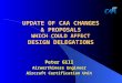 UPDATE OF CAA CHANGES & PROPOSALS WHICH COULD AFFECT DESIGN DELEGATIONS Peter Gill Airworthiness Engineer Aircraft Certification Unit