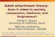 Adult attachment theory: Does it relate to anxiety, compassion, kindness, and forgiveness? Adult attachment theory: Does it relate to anxiety, compassion,