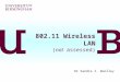 802.11 Wireless LAN (not assessed) Dr Sandra I. Woolley