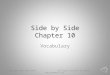 Side by Side Chapter 10 Vocabulary Copyright 2015 Donna Barr All rights reserved by author 
