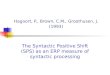 Hagoort, P., Brown, C.M., Groothusen, J. (1993) The Syntactic Positive Shift (SPS) as an ERP measure of syntactic processing