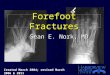 Forefoot Fractures Sean E. Nork, MD Sean E. Nork, MD Created March 2004; revised March 2006 & 2011