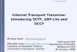 Uni Innsbruck Informatik - 1 Internet Transport Tomorrow: Introducing SCTP, UDP-Lite and DCCP Michael Welzl  DPS NSG Team 