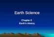 Earth Science Chapter 6 Earth’s History. Geologic Events Geologic history – is the study and interpretation of the Earth’s past. Relative age versus absolute