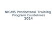 NIGMS Predoctoral Training Program Guidelines 2014