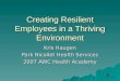 Creating Resilient Employees in a Thriving Environment Kris Haugen Park Nicollet Health Services 2007 AWC Health Academy