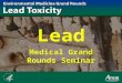 CS109909-3 Lead Medical Grand Rounds Seminar. CS109909-3 Learning Objectives Explain what lead is Identify where lead is most commonly found in the United