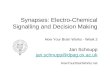 Synapses: Electro-Chemical Signalling and Decision Making How Your Brain Works - Week 2 Jan Schnupp jan.schnupp@dpag.ox.ac.uk HowYourBrainWorks.net