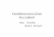 Cerebrovascular Accident Aka: Stroke Brain Attack
