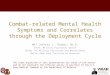 Combat-related Mental Health Symptoms and Correlates through the Deployment Cycle MAJ Jeffrey L. Thomas, Ph.D. Chief, Military Psychiatry Branch Center