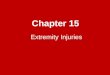 Chapter 15 Extremity Injuries. Injuries to the extremities are common because people are involved in active lifestyles that include sports and wilderness