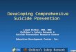 Developing Comprehensive Suicide Prevention Lloyd Potter, PhD, MPH Children’s Safety Network & Suicide Prevention Resource Center Education Development