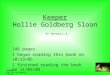 Keeper Hollie Goldberg Sloan Keeper Hollie Goldberg Sloan 146 pages I began reading this book on 10/29/05 I finished reading the book on 11/03/05 5 th