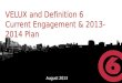 VELUX and Definition 6 Current Engagement & 2013-2014 Plan August 2013