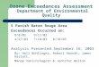 Ozone Exceedances Assessment Department of Environmental Quality 5 Parish Baton Rouge Area Exceedances Occurred on: 8/8/02 9/11/02 4/27/037/18/038/18/03