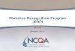 Diabetes Recognition Program (DRP) January 2015. 2 DRP Workshop January 2015 NCQA and DRP Overview DRP Application & Survey Process Benefits of Recognition