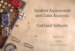 Student Assessment and Data Analysis Oakland Schools MAEDS 2005 Tammy L. Evans