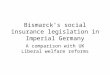 Bismarck’s social insurance legislation in Imperial Germany A comparison with UK Liberal welfare reforms