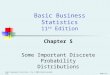 Basic Business Statistics, 11e © 2009 Prentice-Hall, Inc. Chap 5-1 Chapter 5 Some Important Discrete Probability Distributions Basic Business Statistics