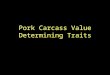 Pork Carcass Value Determining Traits. Important Carcasses are ranked from the most valuable to the least valuable. –Therefore a general understanding