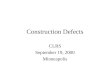 Construction Defects CLRS September 19, 2000 Minneapolis