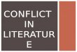 CONFLICT IN LITERATURE. WHAT TYPE OF CONFLICT IS BEING DEPICTED IN THE FOLLOWING PICTURES?