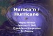 Huraca’n / Hurricane Hayley Minner February 5, 2005 Principles of Linguistics Dr. Pandey