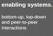 Enabling systems. bottom-up, top-down and peer-to-peer interactions Ezio Manzini INDACO, Politecnico di Milano
