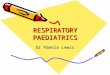 RESPIRATORY PAEDIATRICS Dr Pamela Lewis. OBJECTIVES History – Key points Examination Common respiratory problems in children